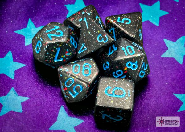 Σετ Ζάρια - 7 Dice Set Speckled Polyhedral Blue Stars