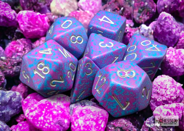Σετ Ζάρια - 7 Dice Set Speckled Polyhedral Silver Tetra