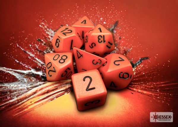 Σετ Ζάρια - 7 Dice Set Opaque Polyhedral Orange/Black