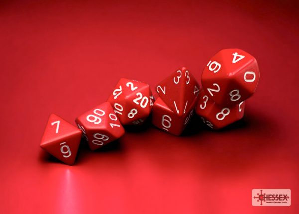 Σετ Ζάρια - 7 Dice Set Opaque Polyhedral Red/White