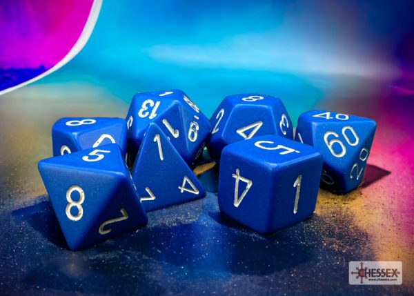 Σετ Ζάρια - 7 Dice Set Opaque Polyhedral Blue/White