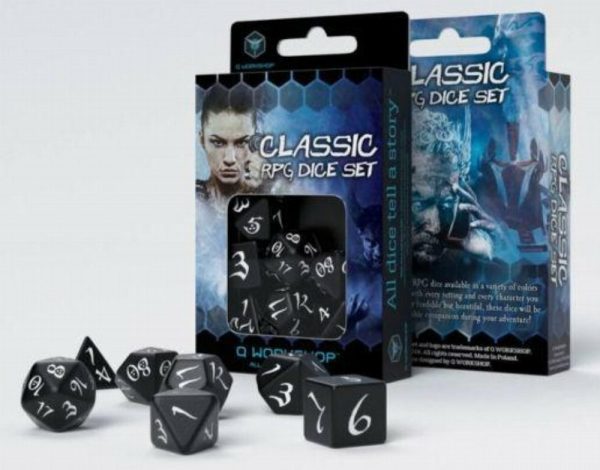 Σετ Ζάρια - Classic RPG Dice Set - White and Black