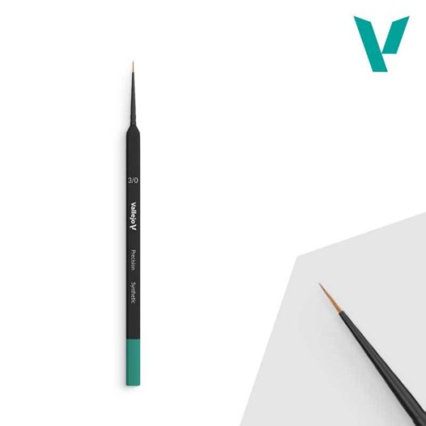 Vallejo - Triangular Handle Synthetic Round - Precision No. 3/0 Brush