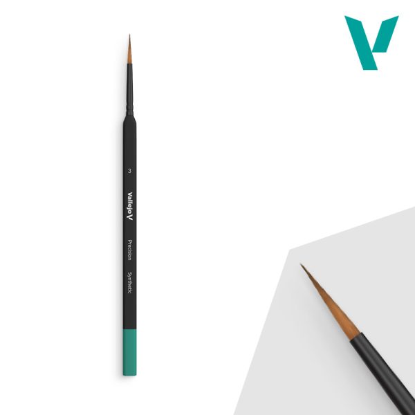 Vallejo - Triangular Handle Synthetic Round - Precision No. 3 Brush