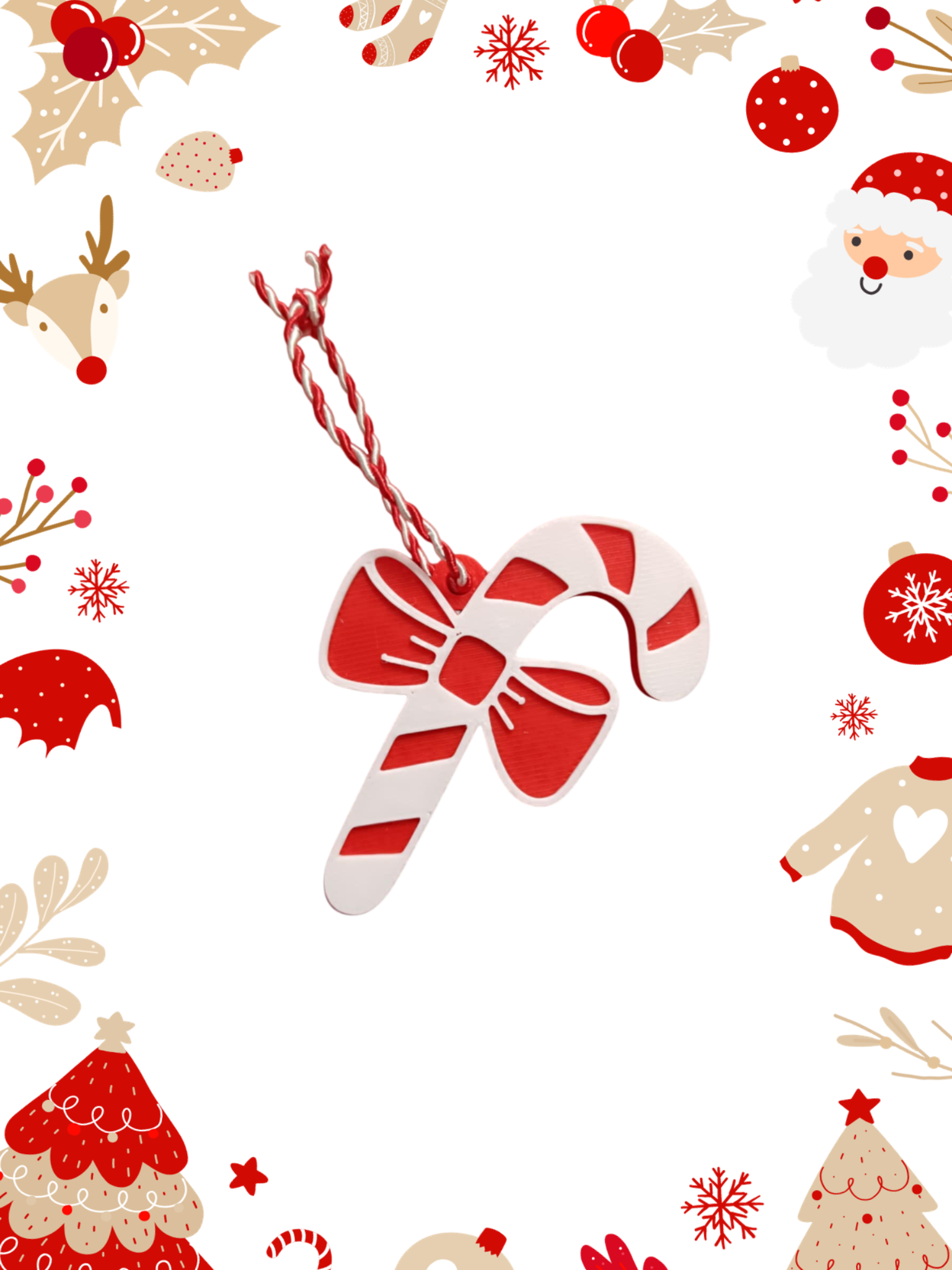 Candy Cane – 3D Printed Χριστουγεννιάτικο Στολίδι