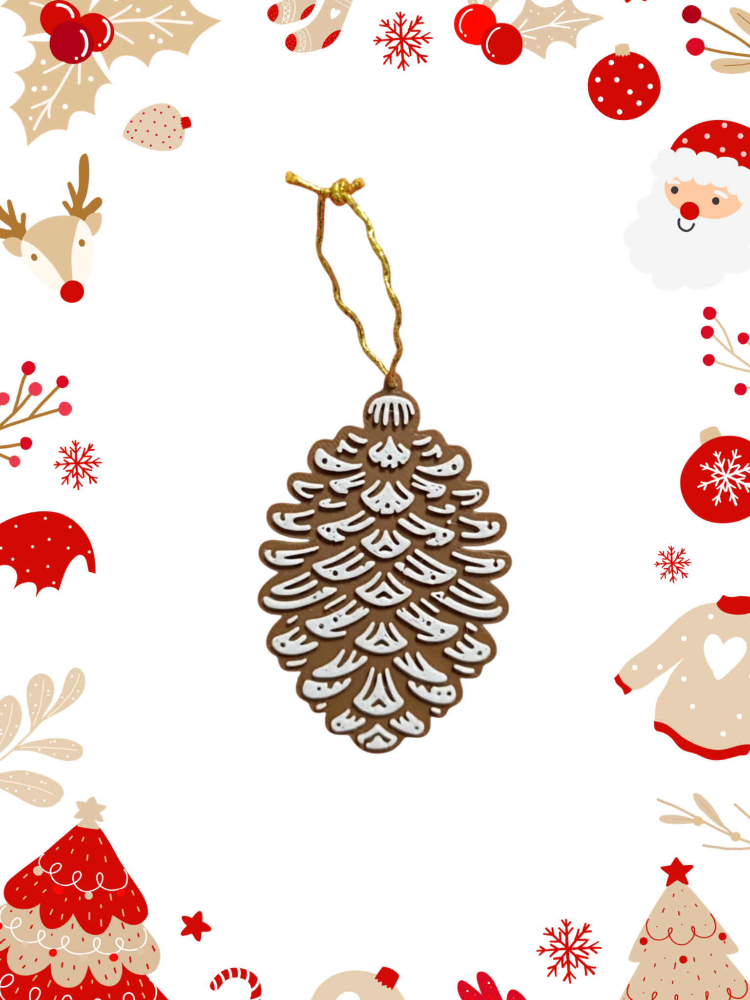 Κουκουνάρι_2 – 3D Printed Χριστουγεννιάτικο Στολίδι