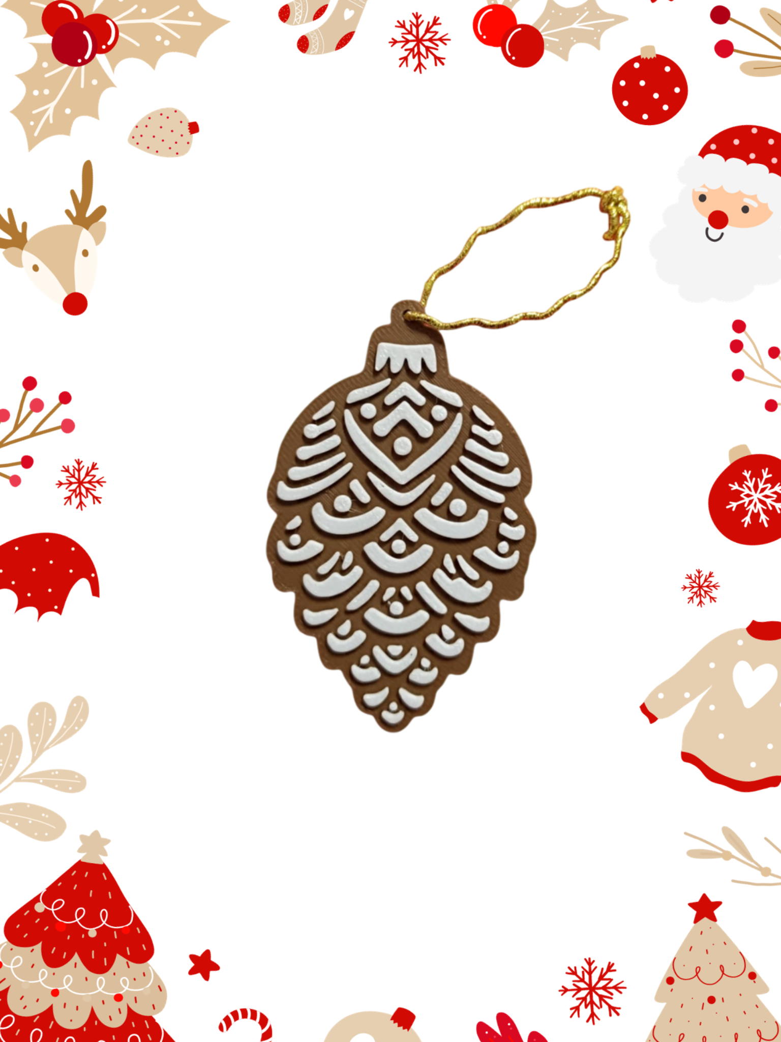 Κουκουνάρι_1 – 3D Printed Χριστουγεννιάτικο Στολίδι