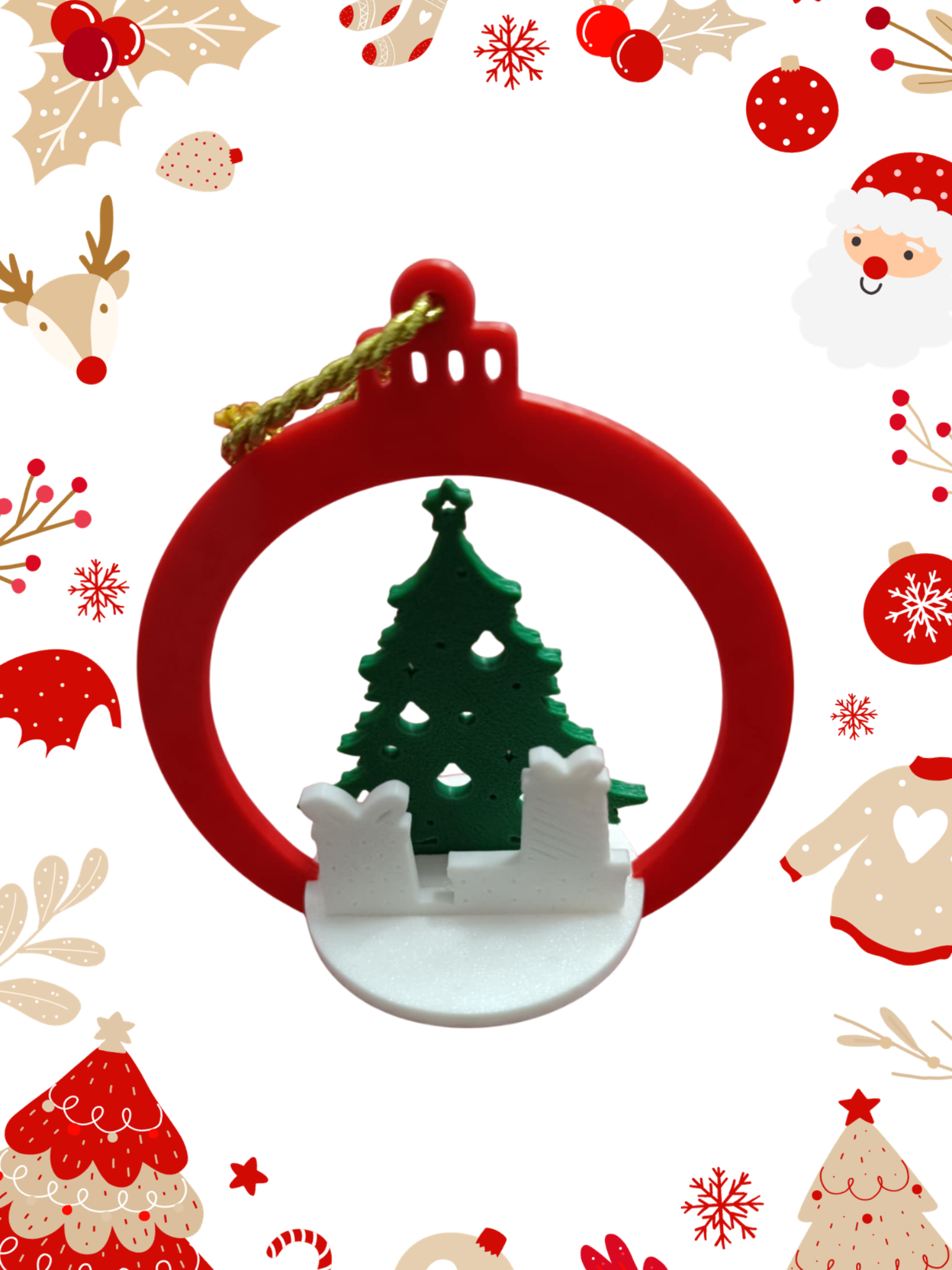 Μπάλα με Δέντρο & Δώρα– 3D Printed Χριστουγεννιάτικο Στολίδι