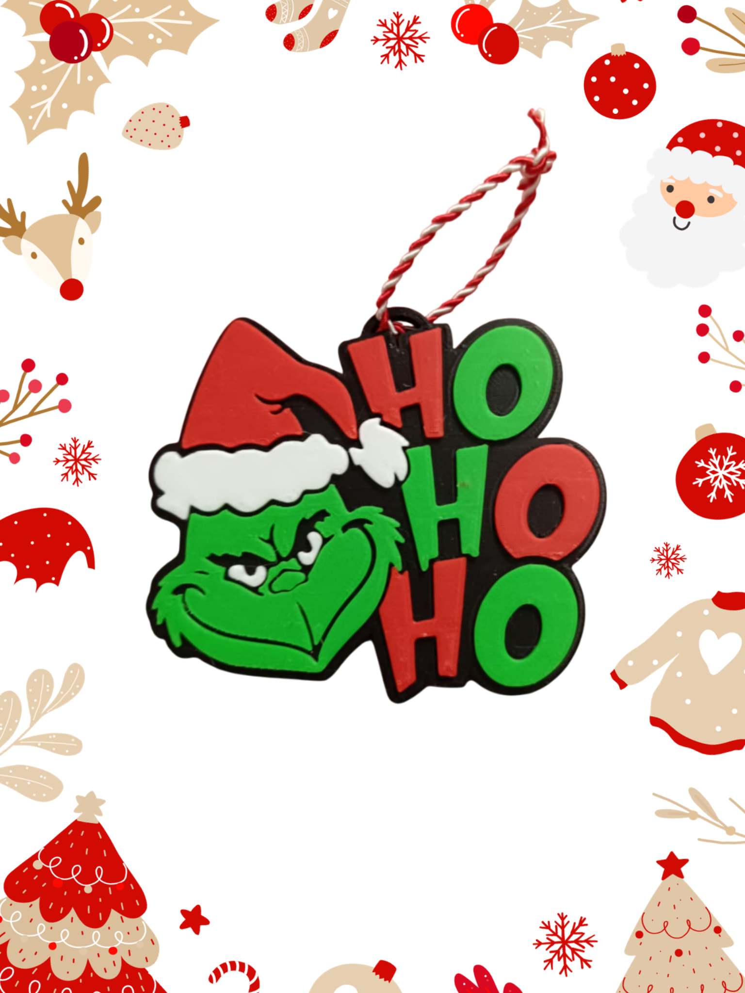 Grinch HoHoHo – 3D Printed Χριστουγεννιάτικο Στολίδι