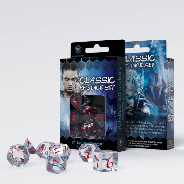 Σετ Ζάρια - Classic RPG Dice Set - Translucent and Blue/Red