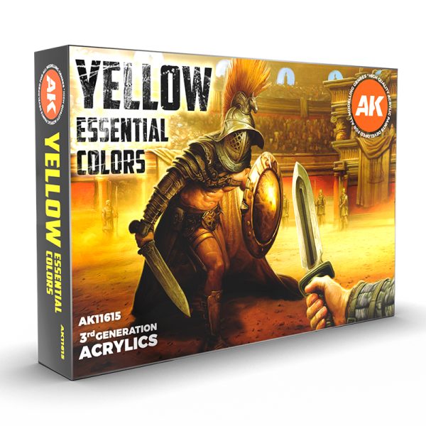 AK Paint Set: YELLOW ESSENTIAL COLORS