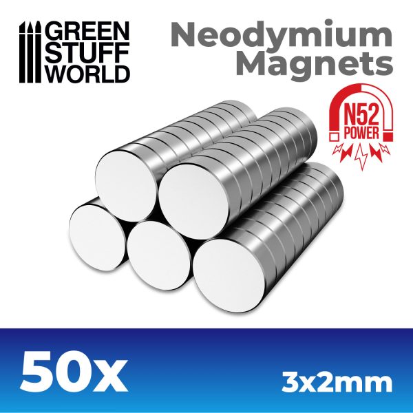 Green Stuff World: Neodymium Magnets 3x2mm - 50 units (N52)