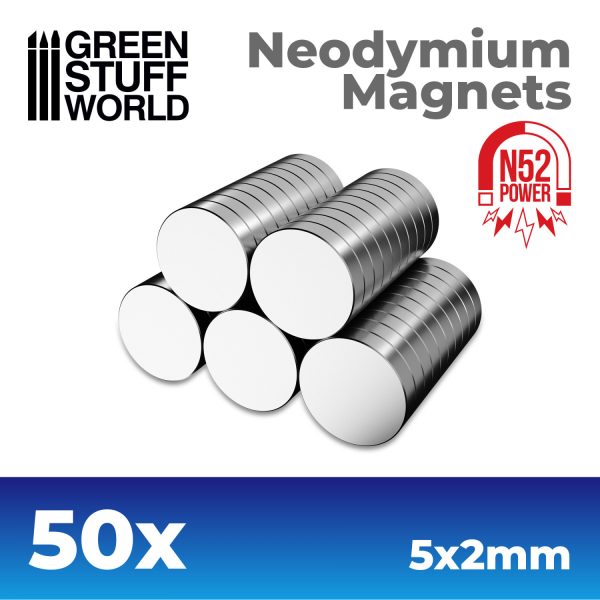 Green Stuff World: Neodymium Magnets 5x2mm - 50 units (N52)