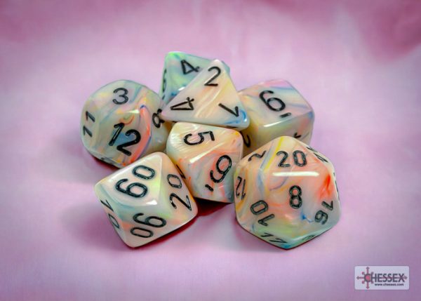 Σετ Ζάρια - 7 Dice Set Festive Polyhedral Circus with Black