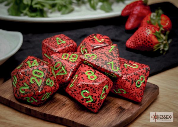 Σετ Ζάρια - 7 Dice Set Speckled Polyhedral Strawberry